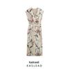 2025 Spring Women's Floral Print V-Neck Short Sleeve Dress - European & American Style