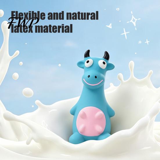 Durable Latex Puppy Toys Animal Dog Toy, Squeaky Chew Cute Cartoon Small Medium Interactive Cattle Sheep, Teeth Cleaning Toy for Aggressive