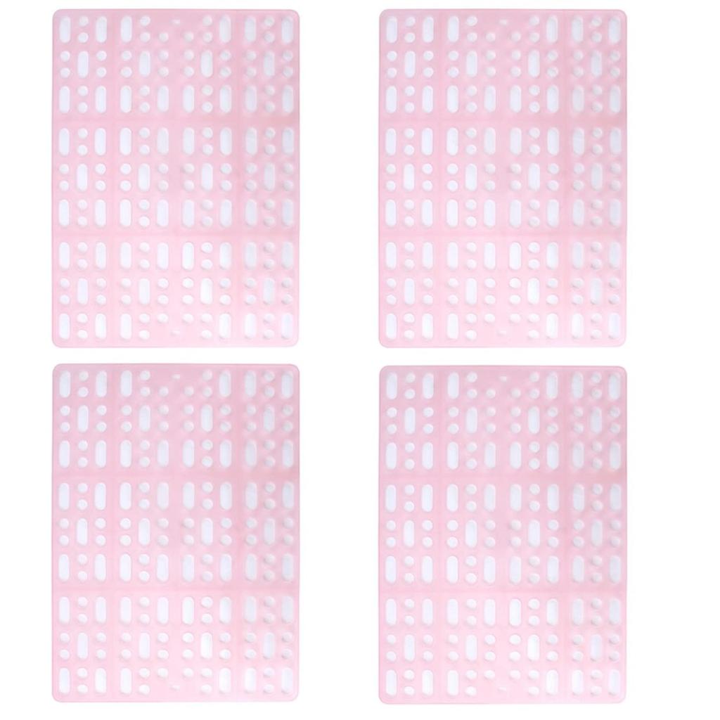 Rabbit Cage Foot Rest Mats, Paw Protection, Set of 4, Plastic Mats for Small Animals, Washable, Slatted Mats (01 Red)
