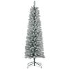 6ft Artificial Snowy Pencil Christmas Tree - White