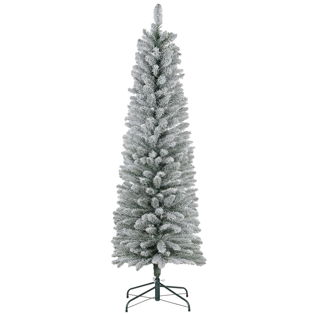 6ft Artificial Snowy Pencil Christmas Tree - White