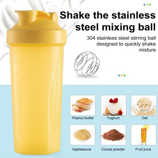 600 мл бутылка для протеинового шейкера с шариком из нержавеющей стали, точные весы, портативная чашка для воды для смешивания воды для фитнеса, пластиковый миксер, бутылка-блендер, подарок на день рождения