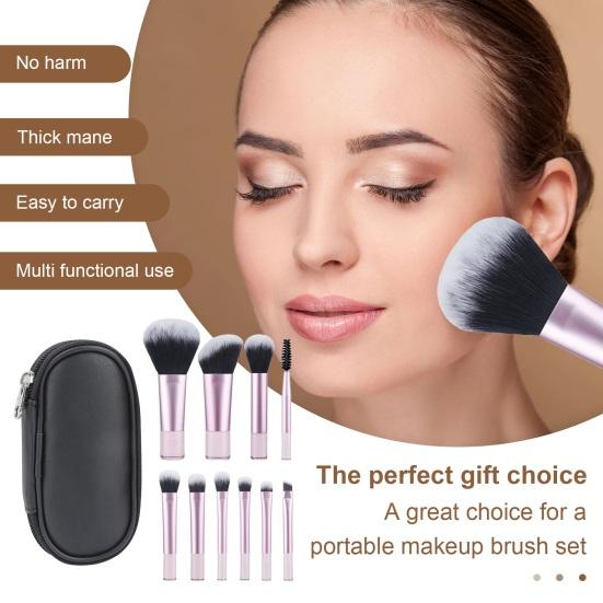 Yousheng 10 шт./компл. портативный набор кистей для макияжа с сумкой для хранения тональная основа рассыпчатая пудра тени для век румяна косметическая кисть для путешествий женские инструменты для макияжа