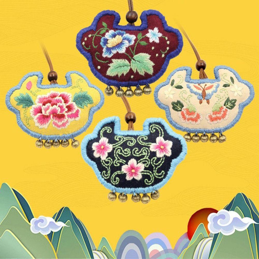 Handmade Embroidered Lucky Bag DIY Kits Hand-stitched Embroidery Set  Beginner