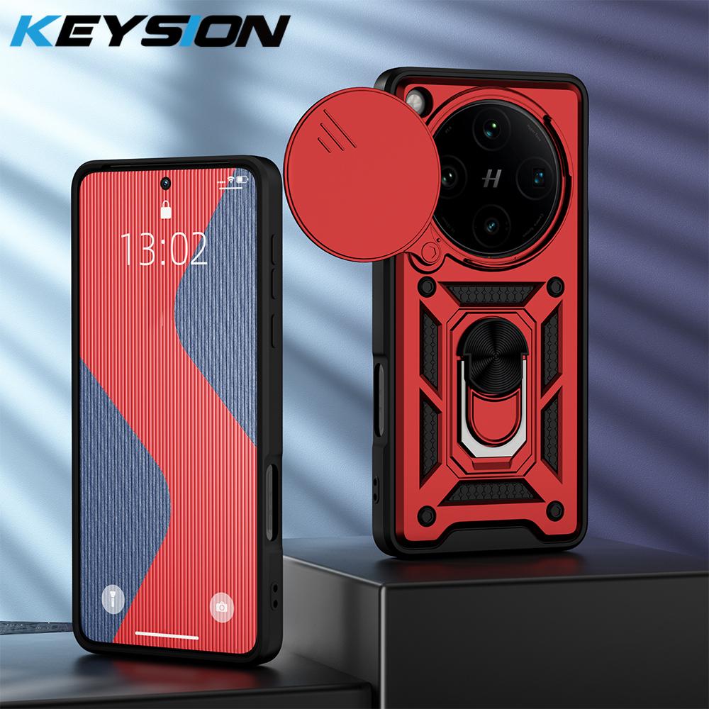 KEYSION Противоударный защитный чехол для OPPO Find X8 Pro 5G Slide Camera Защитное кольцо Подставка для телефона Задняя крышка для OPPO Find X8 Pro