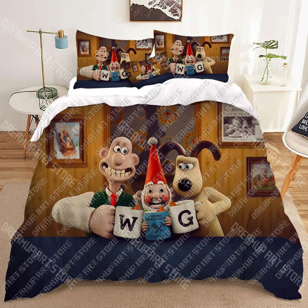 Wallace & Gromit 3D Bedding Sets print duvet cover Adults_ children bed comforter birthday gift dropshipping