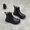 GKTINOO 2025 Autumn/Winter New Handmade Cowhide Thick Soled Short Boots Retro Round Toe Genuine Leather Women's Boots