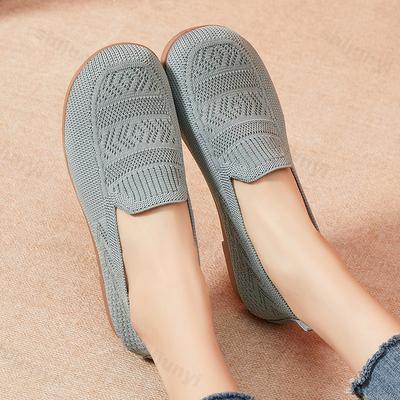 Женская обувь 2025 Весна Лето Новая Дышащая Сетка Полые Повседневные Туфли Нескользящие Удобные Балетки Женские Слипоны Лоферы