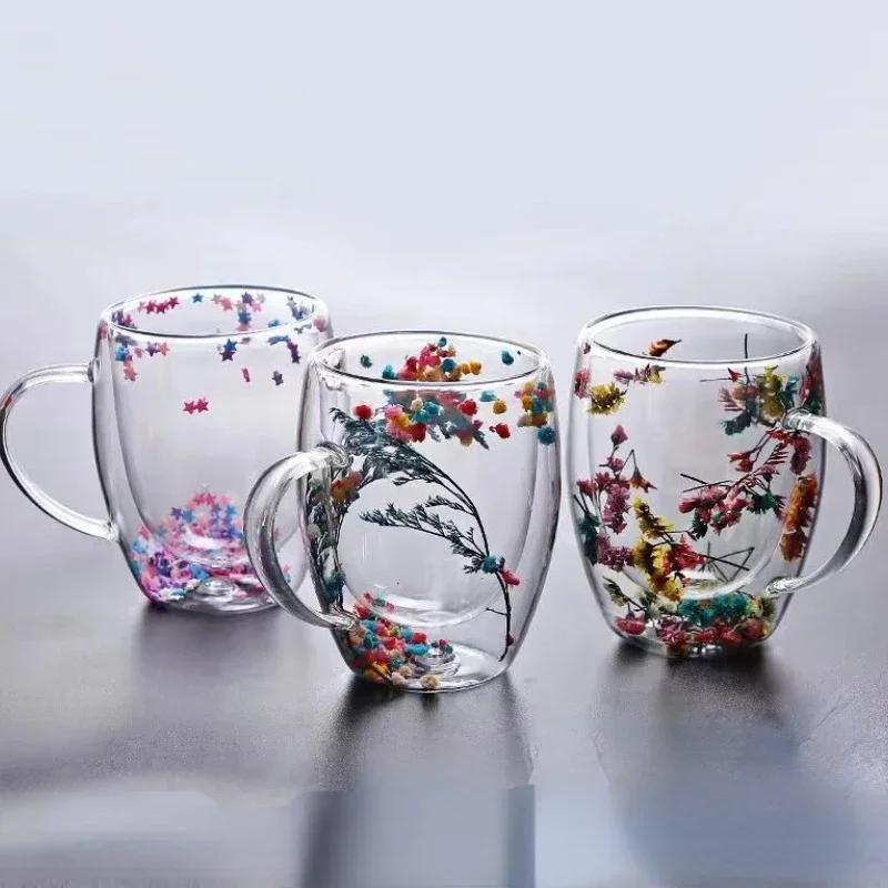 Прозрачная двухслойная стеклянная кофейная кружка термос кружка бар чай молоко сок вода кофейная кружка стеклянные чашки