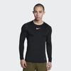 Nike Приталенная влагоотводящая футболка с логотипом для фитнеса и длинными рукавами, мужские топы, черные 838082-010