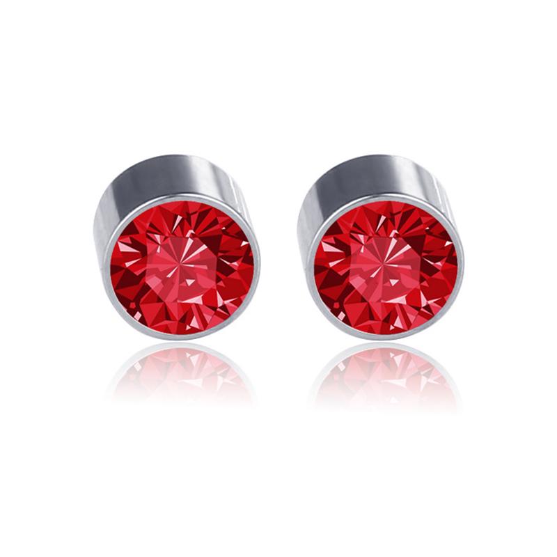 Магнитные серьги клипсы с цветным кристаллом. Различные цвета