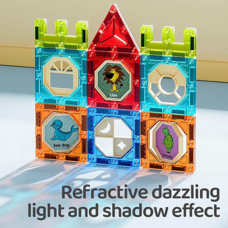 Variety Of Color Window Magnetic Sheet Diy Collage Animal Park Magnetic Building Block Magnet Children, Collage Toys