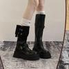 Long Boots Autumn New Item Thick Sole Versatile Height Increasing Lapel Knight Boots For Women