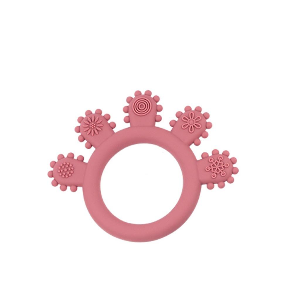 Игрушки для прорезывания зубов из пищевого силикона для младенцев, не содержащие бисфенол А, жевательные игрушки для младенцев, силиконовое кольцо для прорезывания зубов для новорожденных