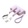 With Storage Box Stainless Steel Cutlery Set Foldable Portable Spoon Fork  Outdoor Picnic