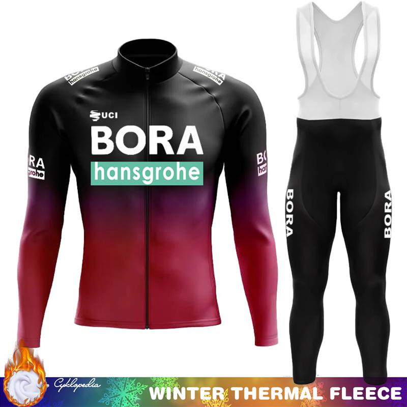 Mtb Clothing Men Winter Cycling Jersey Thermal Fleece UCI BORA Road Bicycle Bikes Jumper Clothes Man Termal Men's Pants Bib