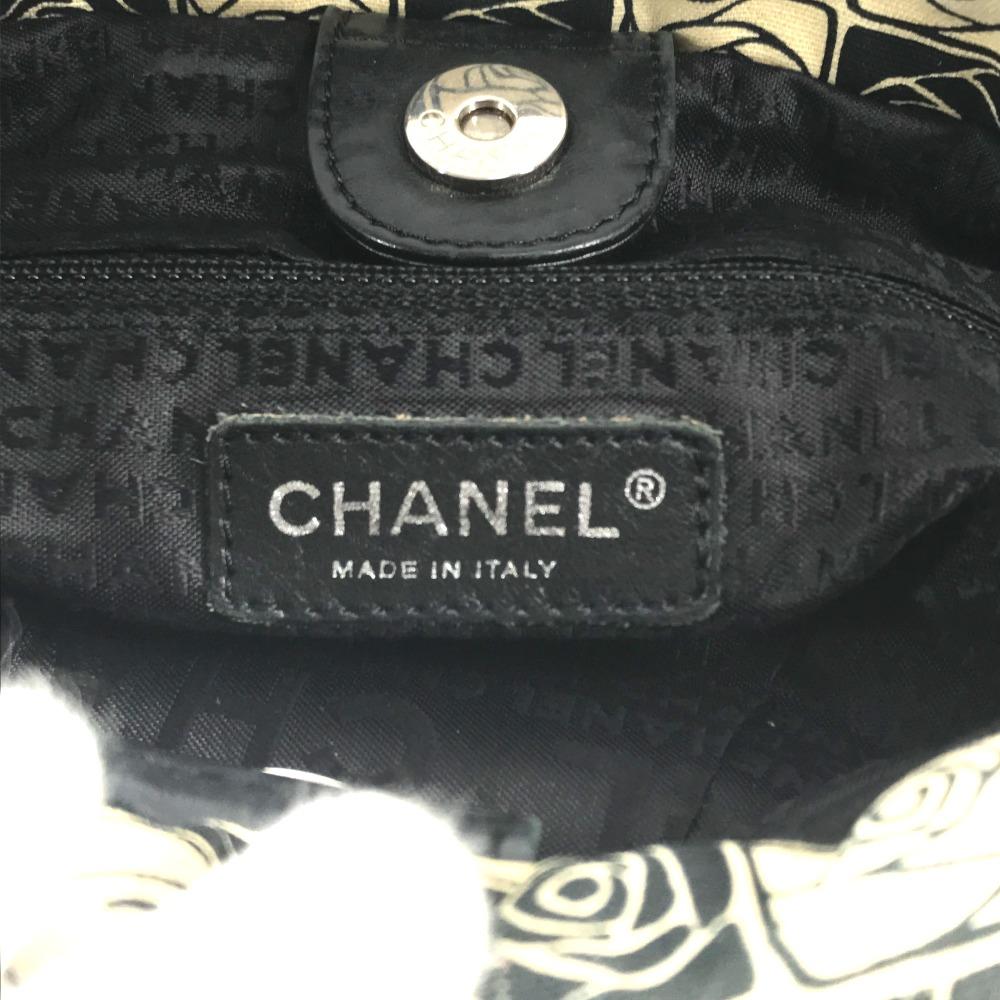 CHANEL Coco ball Camellia CC CC Mark Shoulder Bag Tote Bag Canvas Black/White