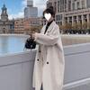 Suit Collar Woolen Coat Women's Long Winter New Thickened Hepburn Style Korean Loose Woolen Coat