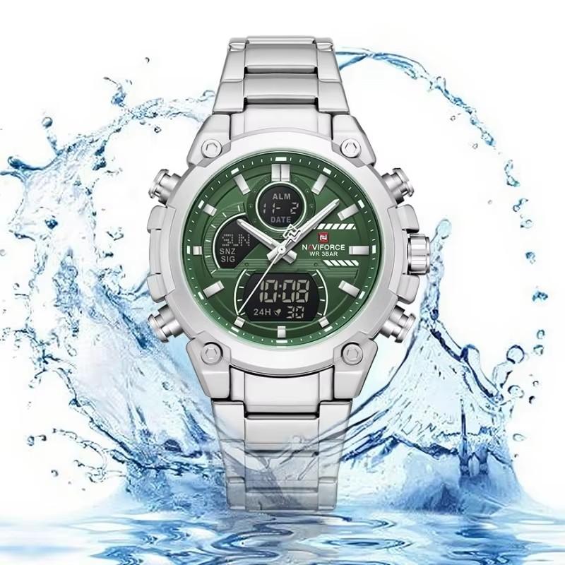 NAVIFORCE Оригинальные Новые Мужские Часы NF 9278 Водонепроницаемые Цифровые Модные Ночная Подсветка Мужские Часы Классические Бизнес Часы