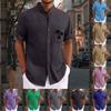 Men's Vintage Button Down Bowling Shirts Short Sleeve Summer Beach Shirt