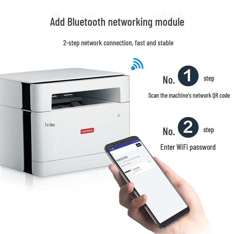 Lenovo M280W A4 Черно-белый лазерный многофункциональный принтер Штепсель CN (адаптер в комплекте)