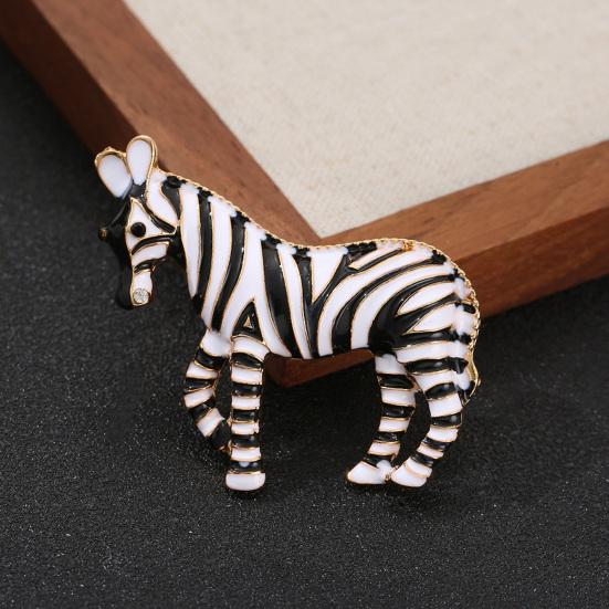 Brooch Pin Horse Design Enamel Pin with Imitation Crystals Enamel Faux Pearls Fairy Tale Brooch Artistic Accessories