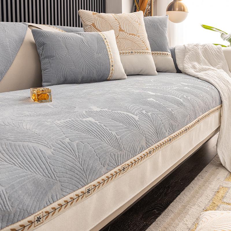 Легкая роскошная диванная подушка из синели, универсальный простой нескользящий чехол для дивана, чехол для полотенец, четыре сезона, подушка