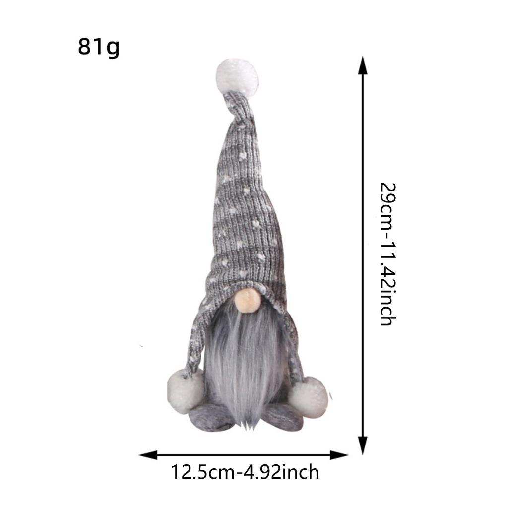 Christmas Gnome Rudolph Doll Knitted Hat Pom Pom Faceless Forest Man Figurine Standing Ornament Home Christmas Holiday Decor