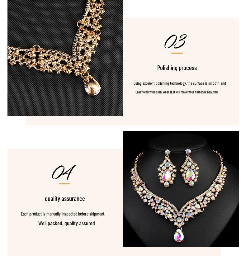 Комплект ожерелий с кристаллами в стиле ретро: Роскошные украшения для банкетов и особых случаев