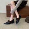 French autumn and winter retro woven velvet deep mouth pointed single shoes women's low heel fashion thin warm cotton shoes fluffy shoes