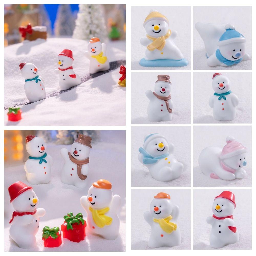 Accessories Cartoon Snow Man Doll Christmas Desktop Knick-Knack Creative Miniature Snowman Statue