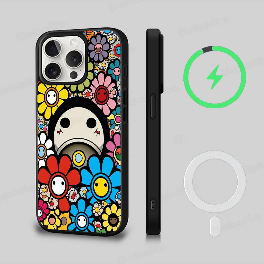 Японские Художники M-murakami T-takash Искусство Красочный Магнитный Чехол Для iPhone 17 16 14 13 15 Pro Max Беспроводная Зарядка Чехол для Телефона