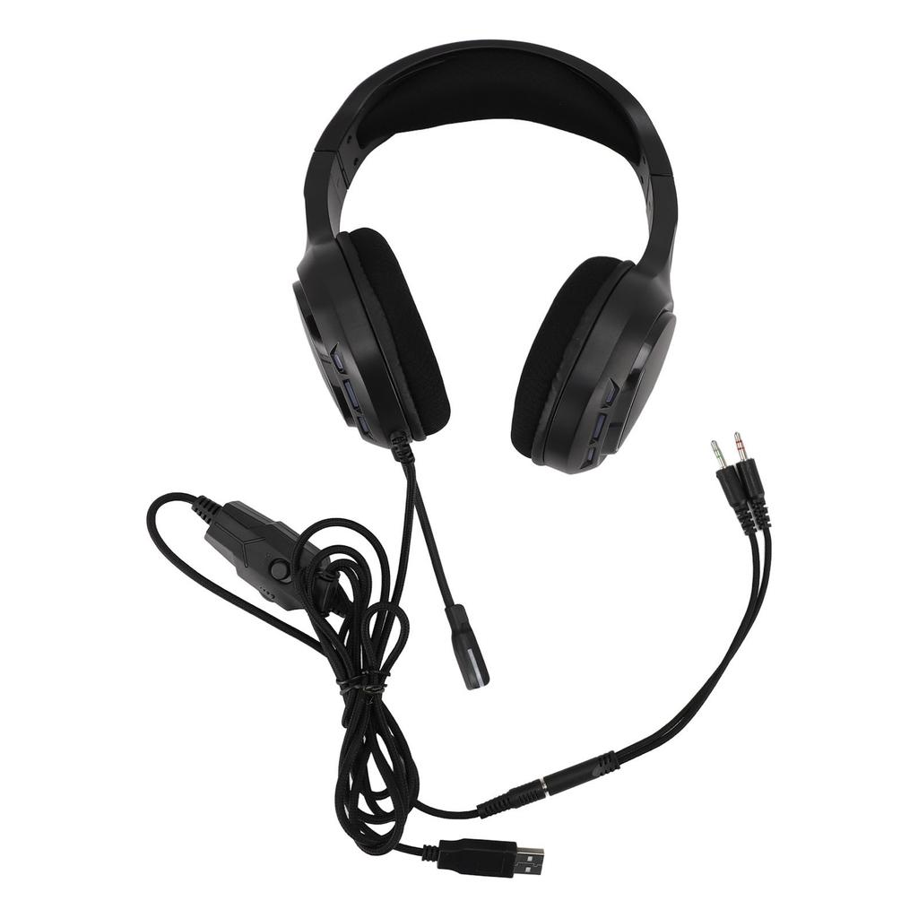 Gaming Headset RGB Colorful Lights Adjustable Wired Computer Gaming Headset for Switch