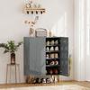 Narrow Shoe Storage Cabinet with Soft-Close Hinges and Adjustable Shelves for 15-20 Pairs of Shoes, Grey