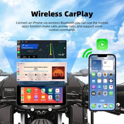 7,0-дюймовый IPS мотоцикл CarPlay для беспроводной Apple GPS Navi беспроводной Android Auto передний задний двойной Bluetooth WiFi дополнительный DVR
