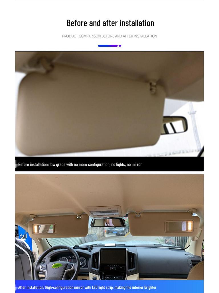 08-21 Land Cruiser Солнцезащитный козырек Солнцезащитный экран Лобовое стекло Зеркало для макияжа с подсветкой