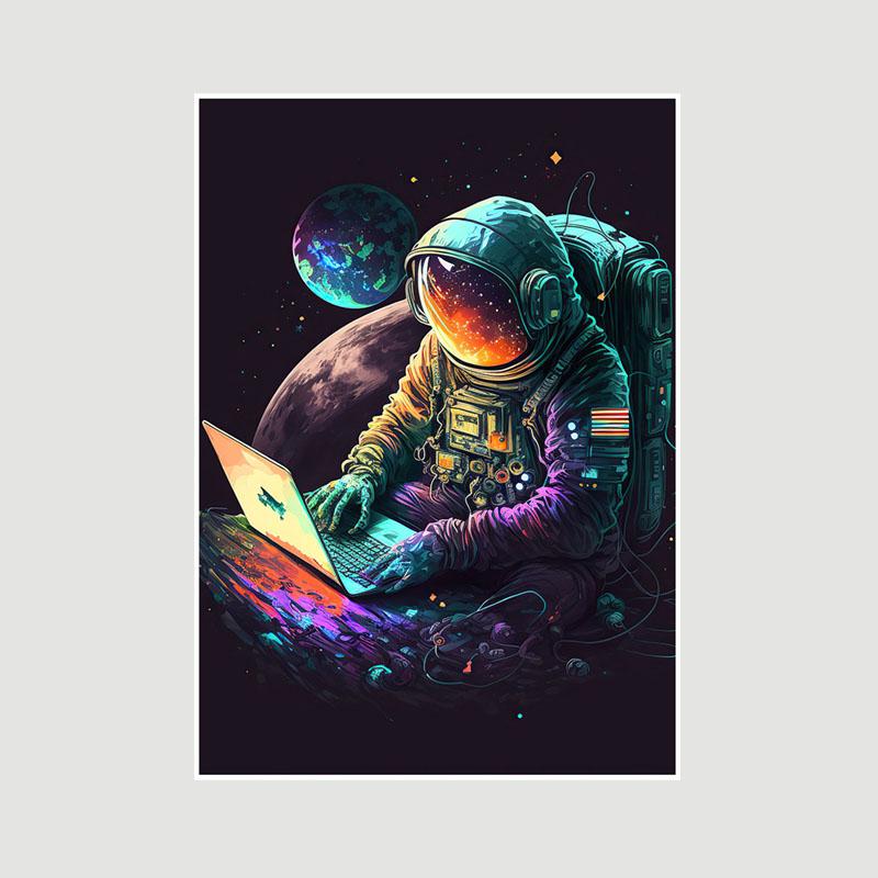 Astronaut Space Dreaming Poster Aesthetic White Paper Posters and Prints Wall Art Pictures for Living Room Bar Decoration Painting Home Decor