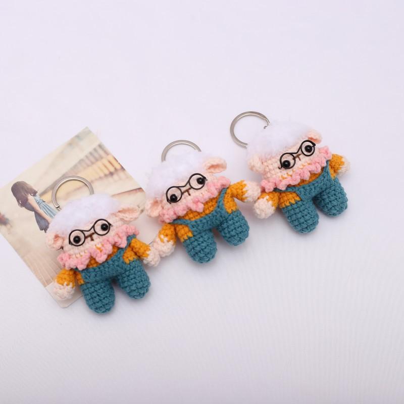 Positive Crochet Sheep Doll Cute Emotional Support Lamb Desktop Ornament Emotional Inspirational Support Gift for Women Men