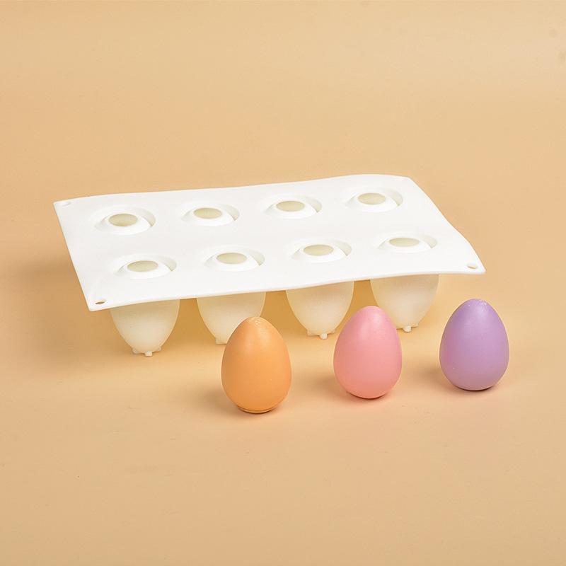 3D Яйцо свеча силиконовая форма 8 сеток DIY мусс шоколадный торт ремесло выпечки инструмент пасхальное моделирование яйцо смола гипсовая форма декор