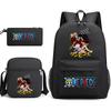 Набор студенческих рюкзаков с принтом аниме One Piece Luffy, 3 в 1, школьная сумка для мальчиков и девочек с пеналом, сумка-тоут через плечо