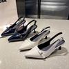 Модные женские сандалии 2024 Лето Новая мода Неглубокие сандалии Удобные сандалии с острым носком Дизайнерские Легкие Сексуальные женские туфли-лодочки