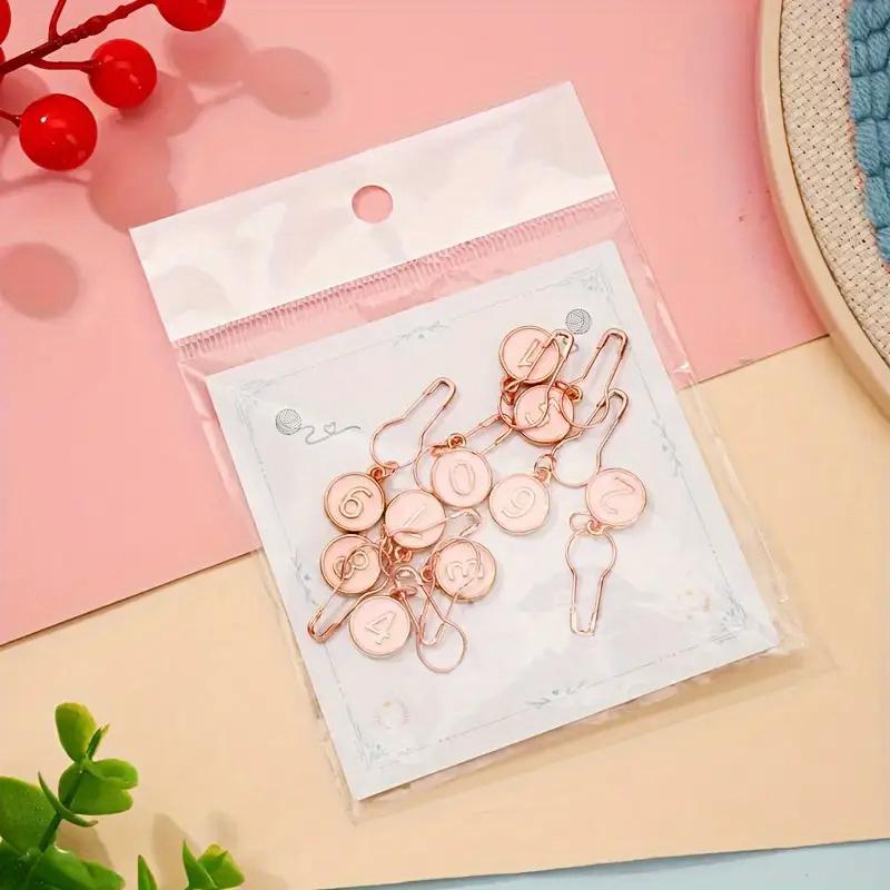 10-Pack Metal Sewing Supplies Organizer Enamel Numbered Embroidery Markers Crocheting Crochet and Knitting Tags Sewing Storage