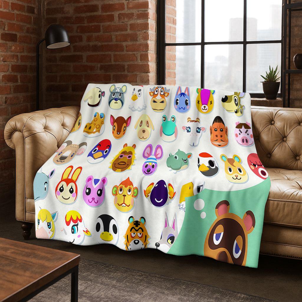 Мультяшное фланелевое одеяло Animal Crossing Wild World, Уютное мягкое плед-покрывало для дома, спальни, кровати, дивана, пикника, Подарок для детей