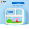 For Peppa Pig Tableware Cartoon Salad Bowl Anti-Fall Dining Plate Cup Spoon Baby Eating Double-ear Bowl Food-grade Divided Plate