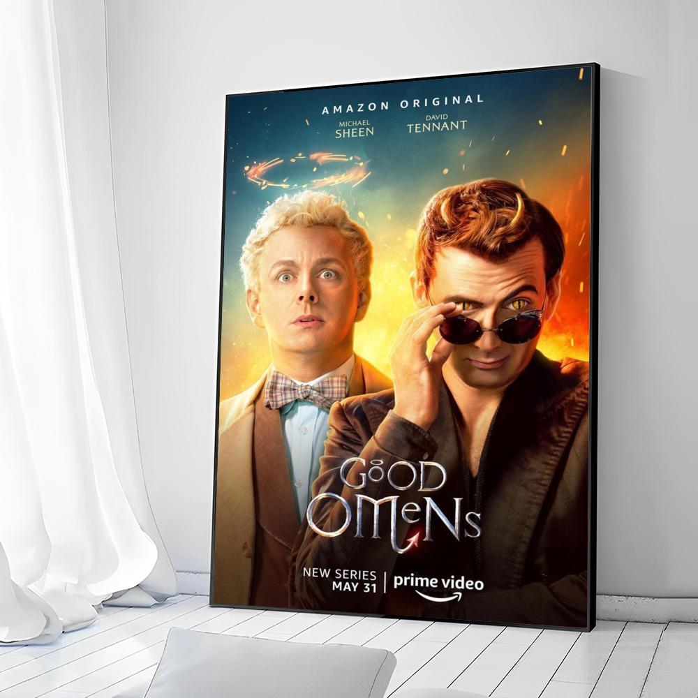 Телевизионные постеры-наклейки для сериала «Добрые предзнаменования» для показа фильмов, необычная настенная наклейка для украшения бара в гостиной, винтажная декоративная живопись