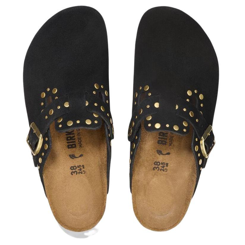 Birkenstock Бостонские заклепки Закрытые тапочки Женские Черные Обычные Свободная посадка 1030453
