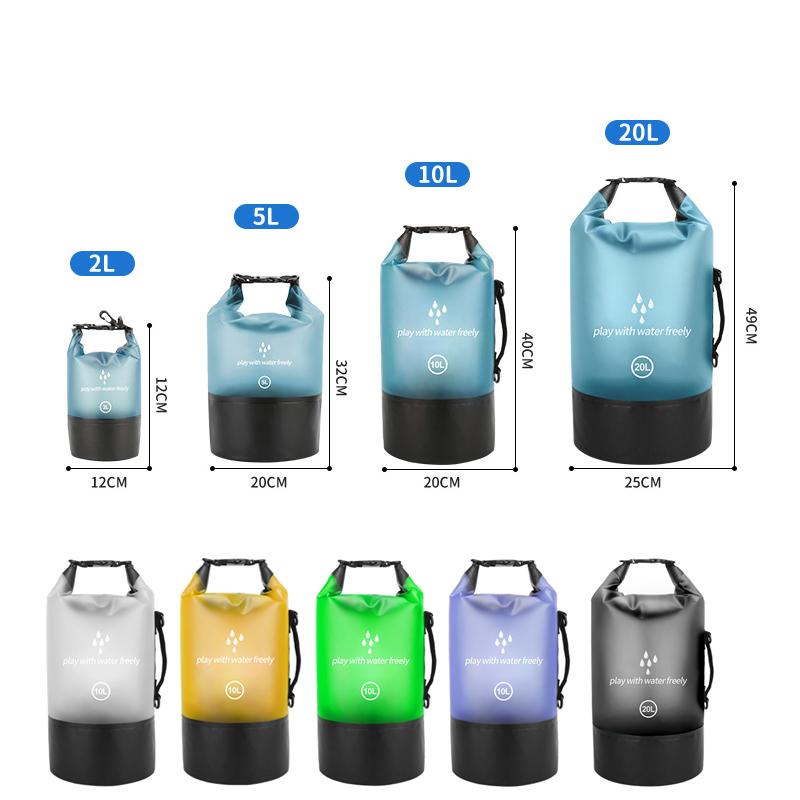 PVC Waterproof Dry Bag 2L/5L/10L/20L Outdoor Diving Foldable Man Women Beach Swimming Bag Rafting River Ocean Backpack