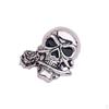 Women Men Jewelry Costume Vintage Skull Brooch Pin Adorns Halloween - Silver