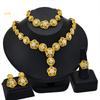 Dubai Jewelry 24k Gold Plated Bridal Jewelry Set Necklace Earrings Middle East Dubai Gold Wedding Jewelry Four-piece Set 2026