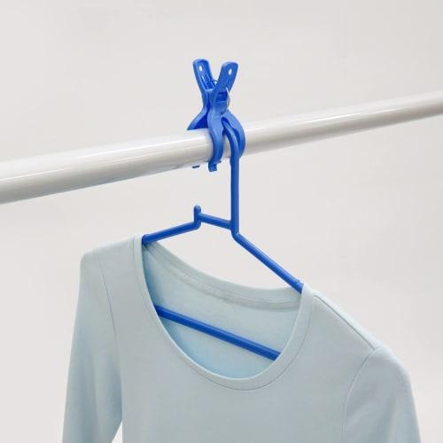 Towa Sangyo Heavy-Duty Neosul Wide Pole Clothespins, White/Blue, Approx. 4.4 X 3.4 X 9cm, Pack of 10